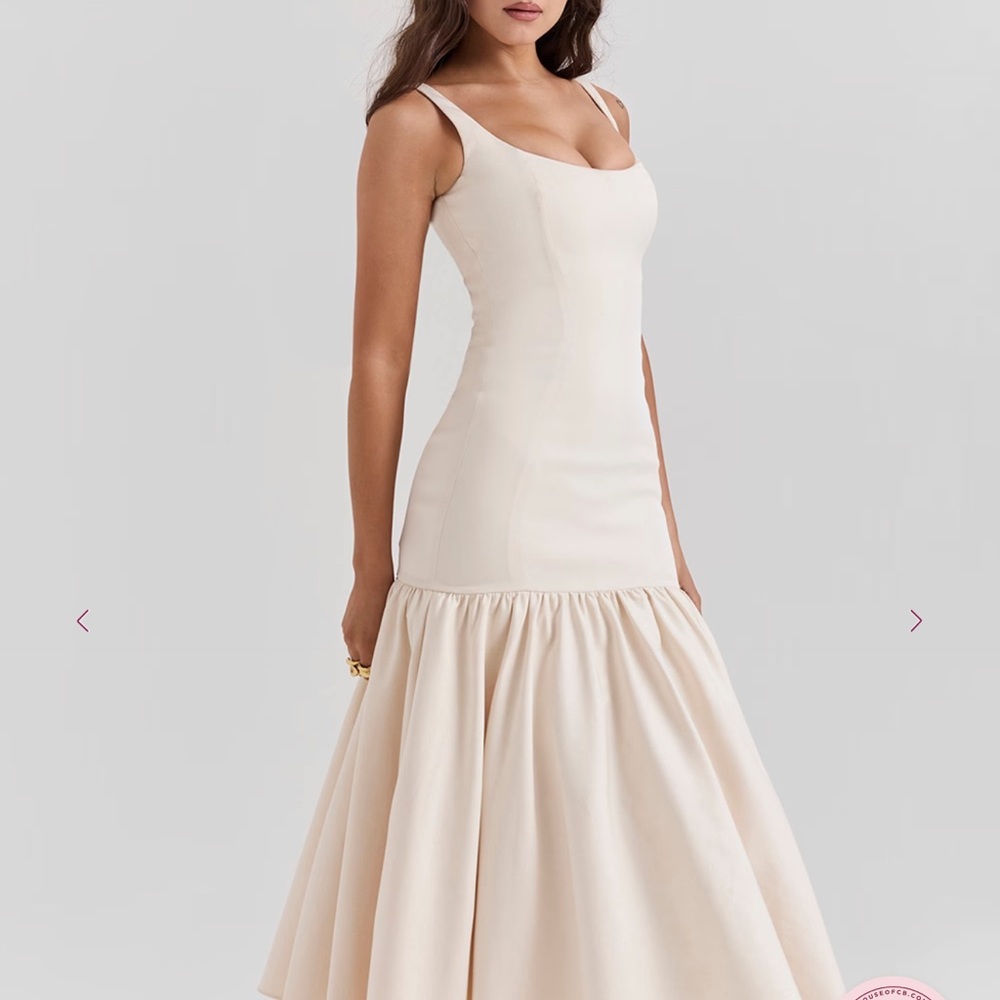 House of CB Cream Sleeveless “Amore” Midi Sundress Size L+